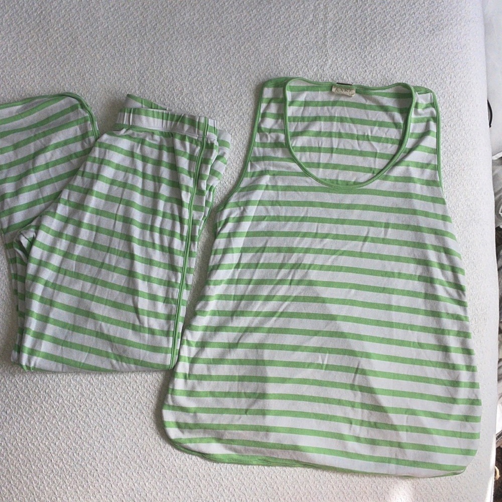Lake Pajamas Pima Tank Long Set in light green